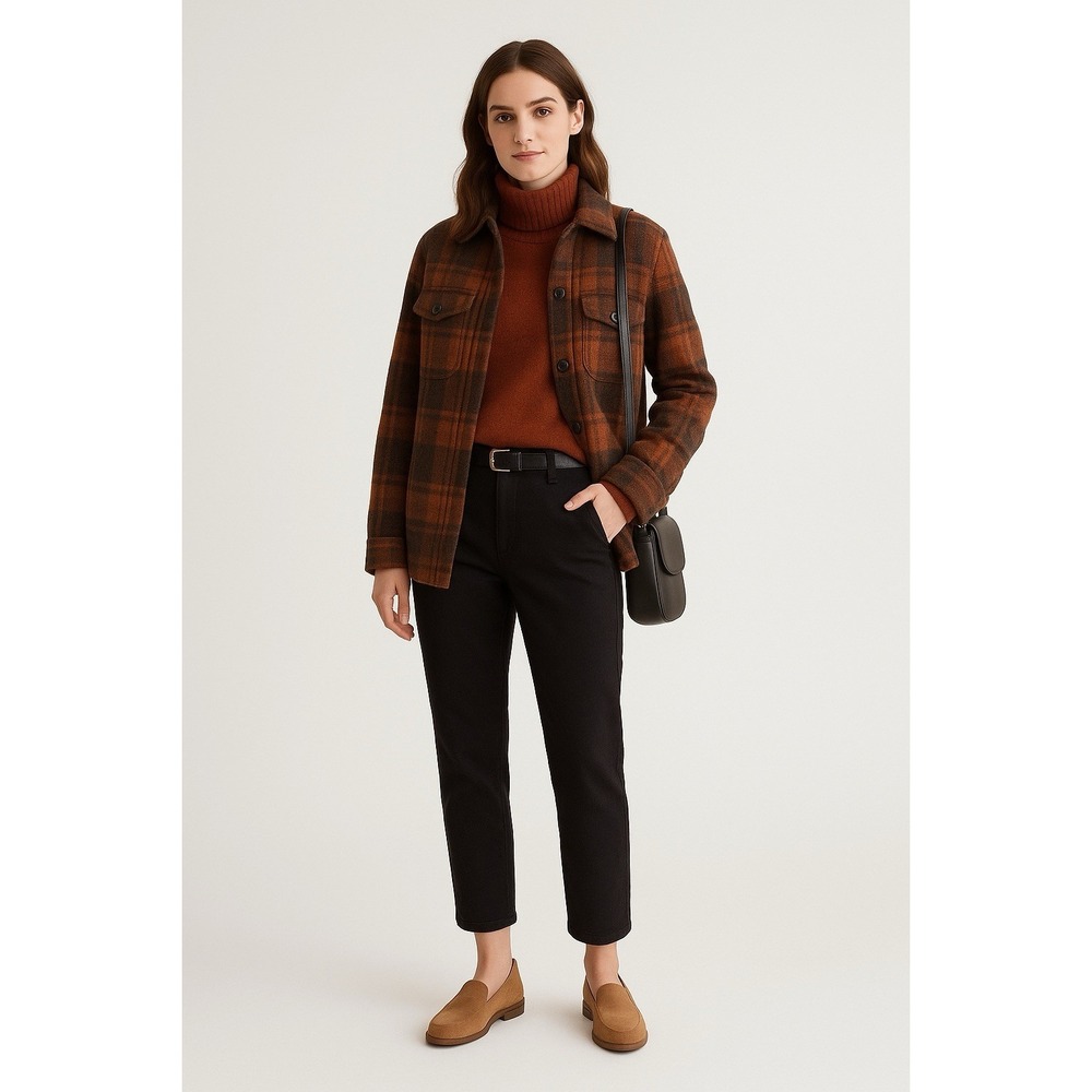 New Quince Black Stretch Cotton‎ Twill Girlfriend Heritage Chino Pants Scandi